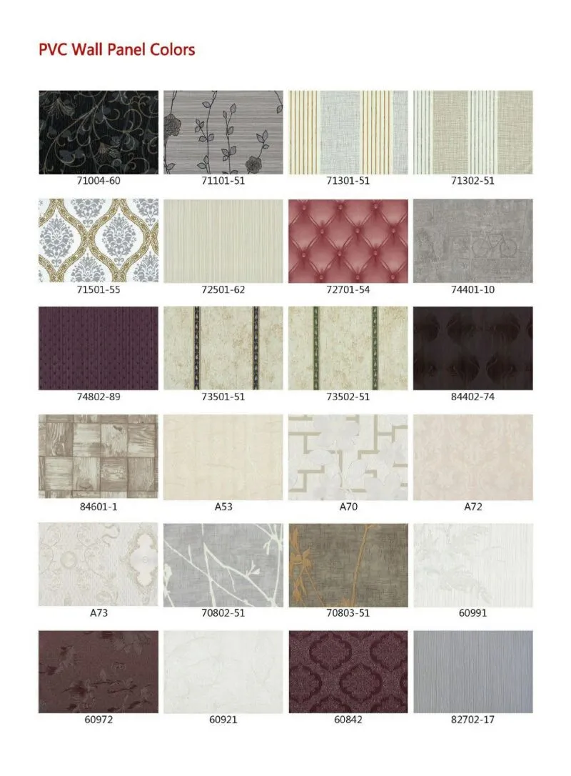 Pvc Panel Color Types PVC Wall & Ceiling Panels