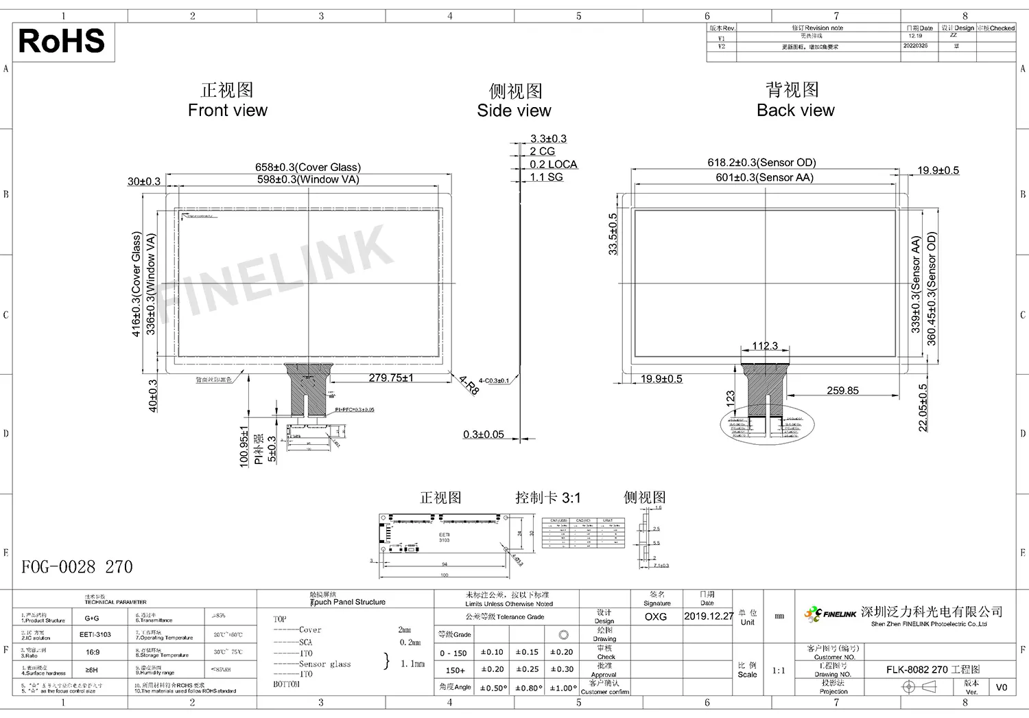 27 Inch Industrial CTP IPS Tft  Pcap Touch Panel