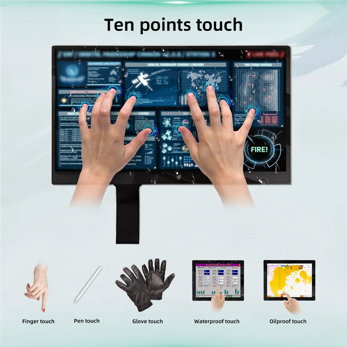 12.1 Inch Waterproof Hmi G+G Wide Screen Usb Touch Panel