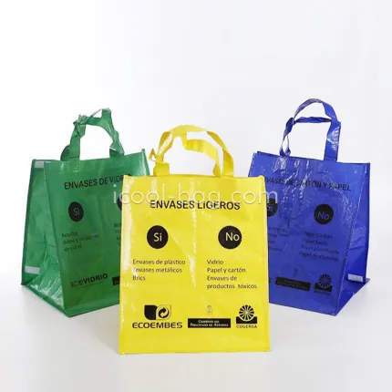 Wholesale Custom Eco Friendly Recycled Laminated PP Woven Material Reusable Shopping Tote Bag