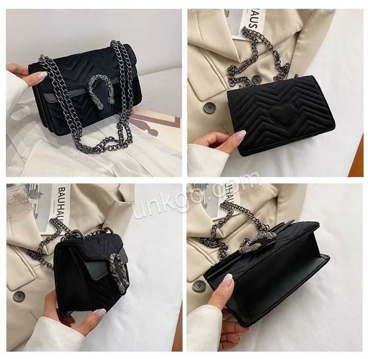 TC1601 Fabric pu dual material luxury gg square shoulder bag
