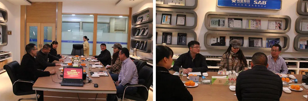 رئيسنا السيد Wu مدعو لزيارة Zhejiang Weixing Accessories Co.، Ltd.