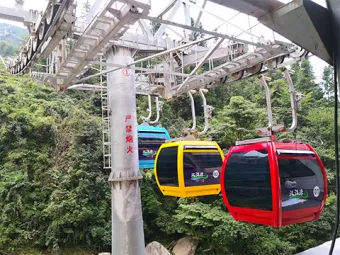 Eight people pulsating cableway in Hanjiangyuan, Shaanxi Province