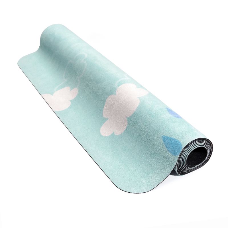 Tapis de yoga en caoutchouc suédé imprimé pliable et portable de 1,5 mm  d'épaisseur, vente en gros