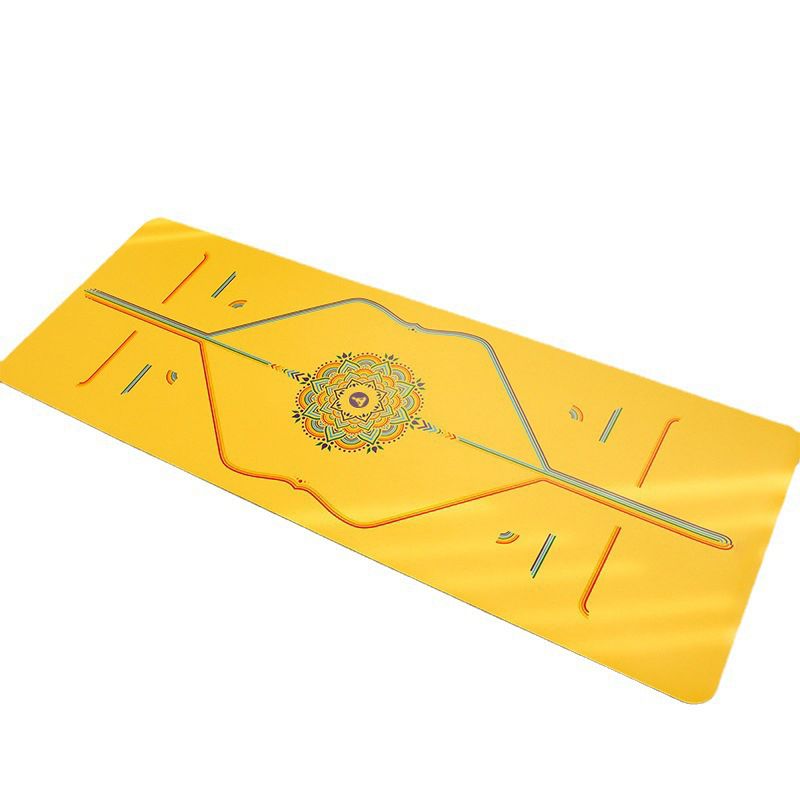 Wholesale Rainbow Color PU+ Rubber Yoga Mat With Alignment Lines