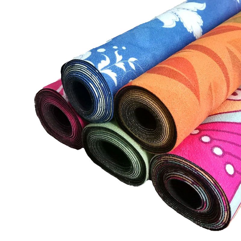 Wholesale Custom Printed Suede Rubber Yoga Mat