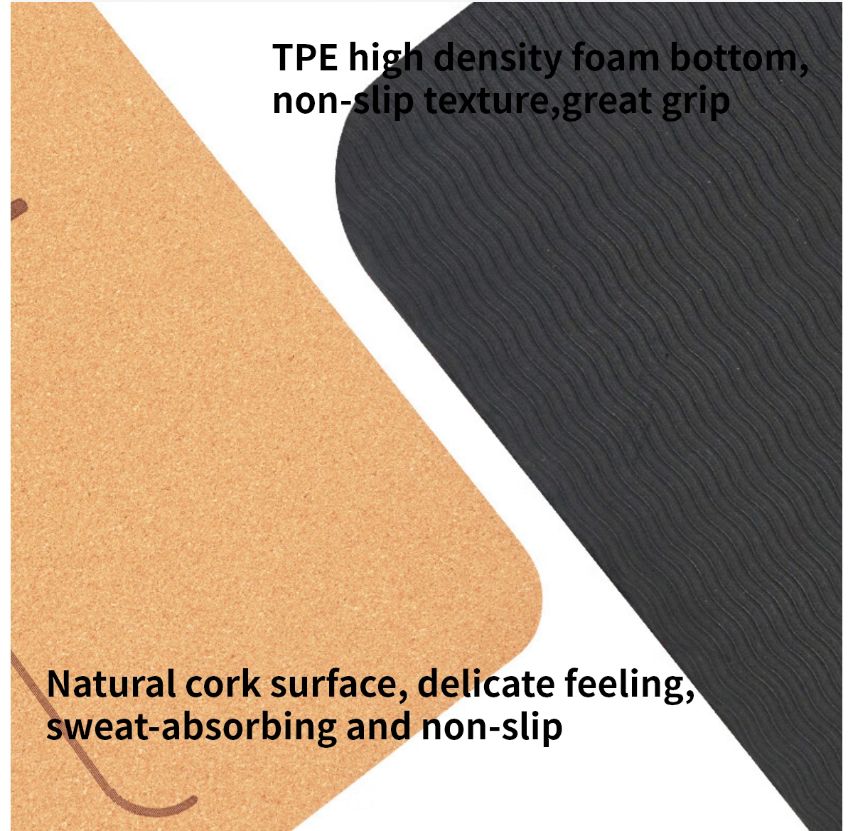 Wholesale Cork TPE Yoga Mat With Laser Alignment Lines
