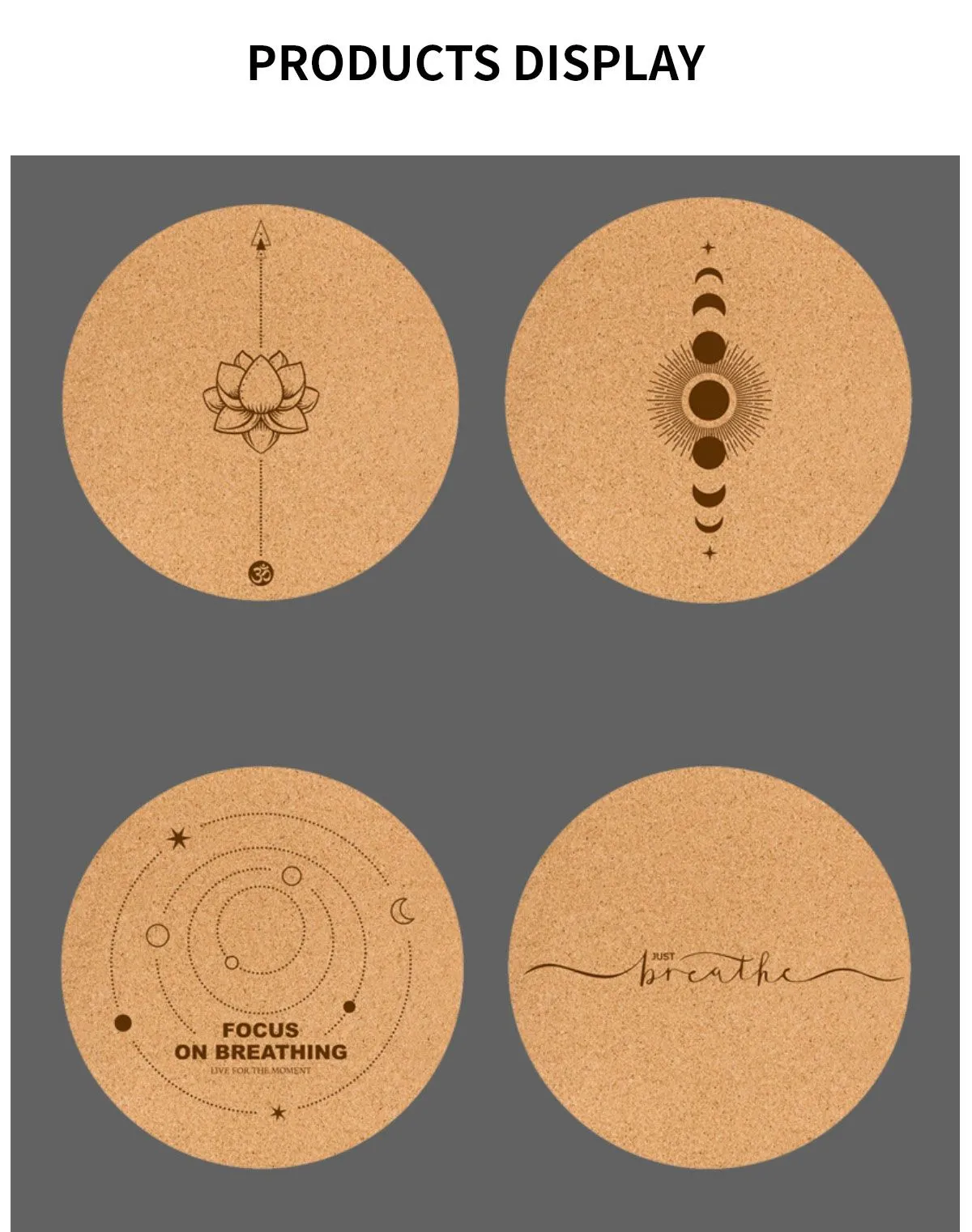 Cork Rubber Round Meditation Mat