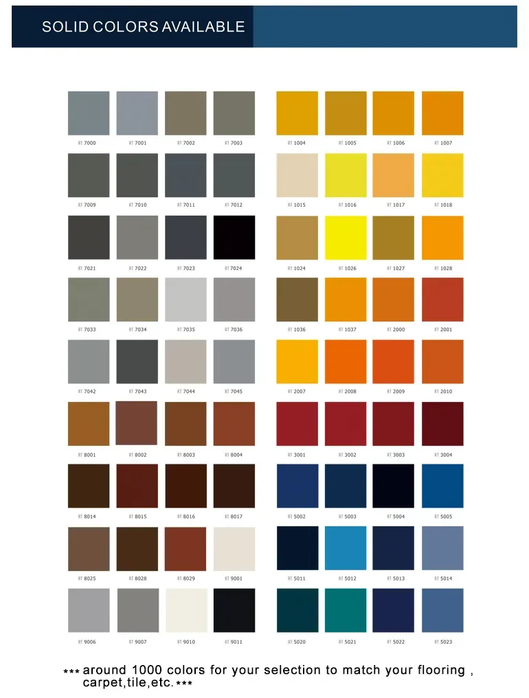 Pcv Color Chart Custom PVC Baseboard Service