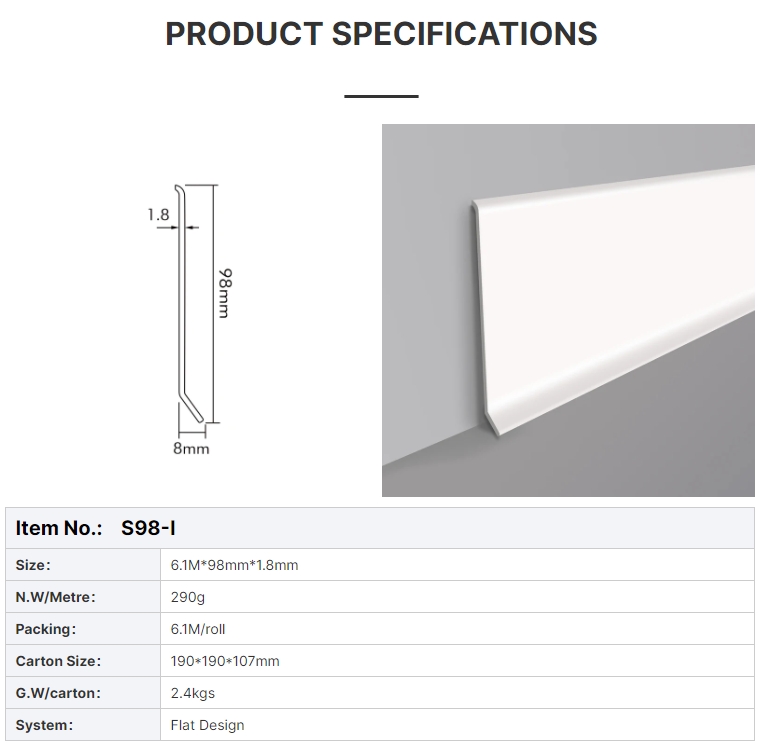 S98-I, Vinyl Wall Baseboard Moulding