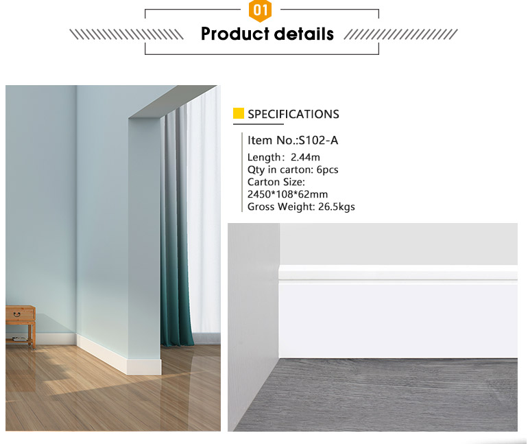 S102-A, Vinyl Wall Baseboard Moulding