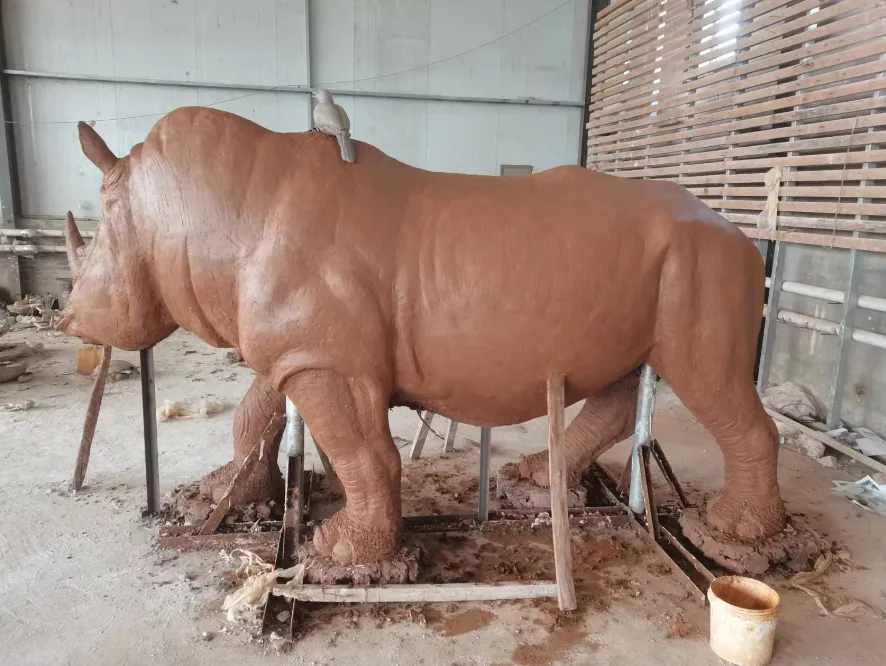 Large Outdoor Bronze Rhino Statue The Gift for Human and Nature