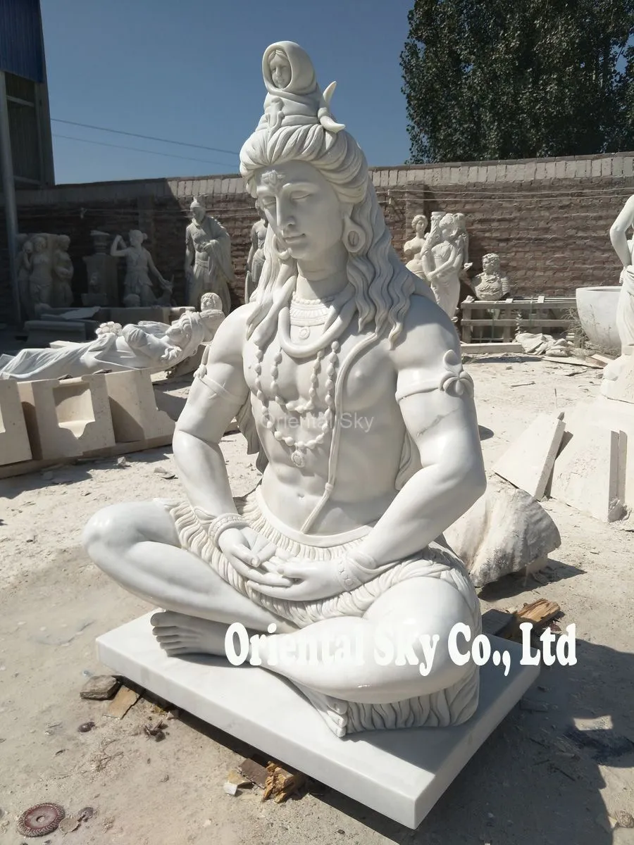 Ancient India Life Size Marble Lord Shiva Statue