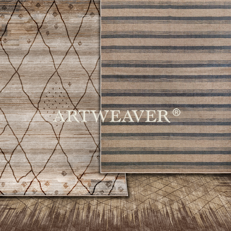 Polyester Patterned Rug Commercial Printed Rug, Machine Washable Rug