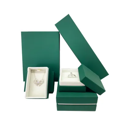 Touch Paper Cardboard Jewelry Box With Velvet Insert