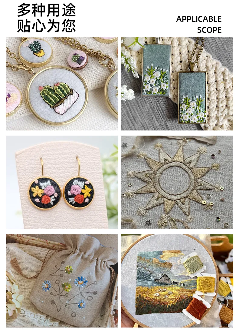 Different types of embroidery threads for cross-stitch