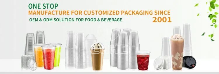 Biodegradable Disposable Take Away Cold Drink Beverage Packaging Recycled Transparent Juice Plastic Cup