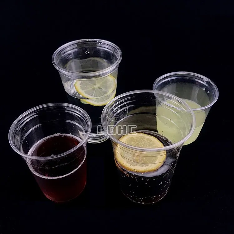 Custom Printing Logo Clear Cold Drink PP Disposable Plastic Cups