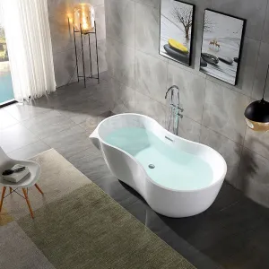 Customized Size Freestanding Soaking  Bathtub Acrylic White Bath Tub Buy Discount Hot Tube Price