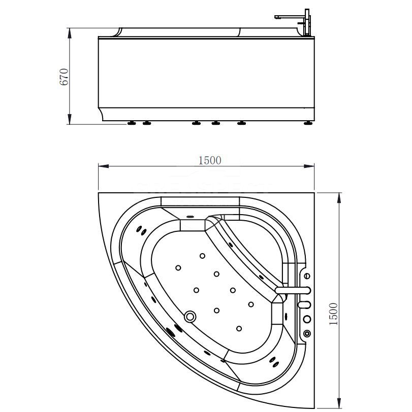 Jacuzzi bathtub whirpools corner bathtub supplier for project