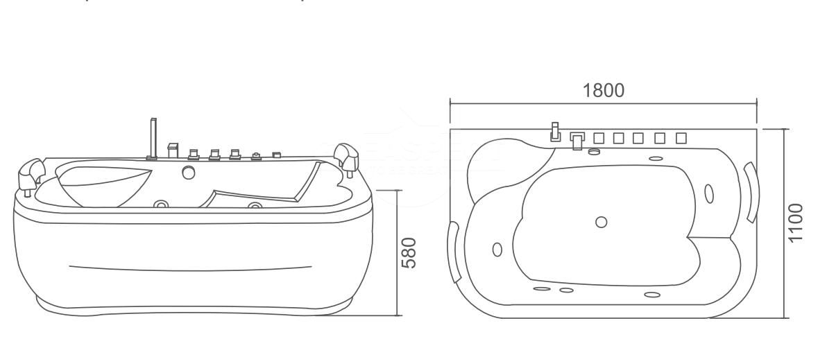 Acrylic whirlpools spa jacuzzi bathtub discount price