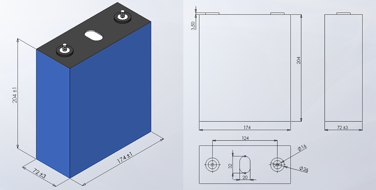 LFP 3.2V 300Ah Prismatic Cell