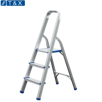 aluminium household step ladder with handrail