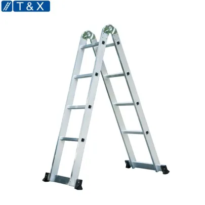 3-in-1 Multipurpose Use Double Side Foldable Aluminum  Step Ladder
