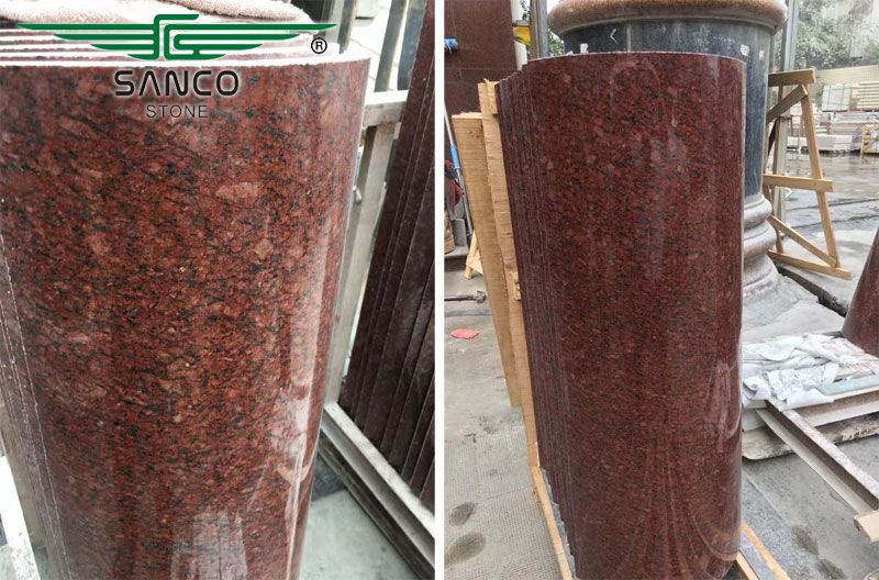 India Red Granite Column Pillar Tiles