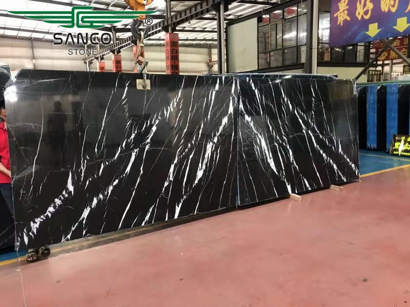 Symmetrical Marble Nero Marquina Marble Slabs