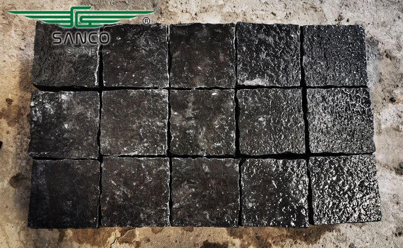 Black Coral Basalt Cubestone For Ground Paving