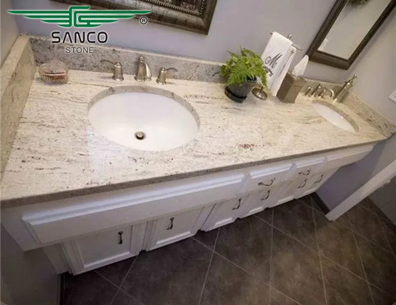 India Panther Kashmir White Granite Vanity Top