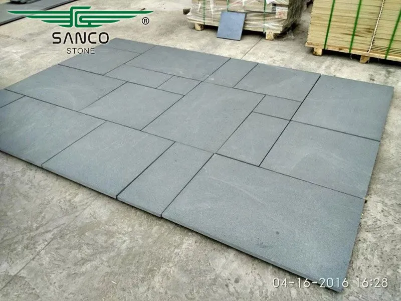 Black Color Sandstone Tiles and Cut-to-size