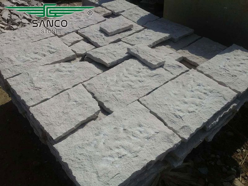 China White Limestone Flagstones Rockface