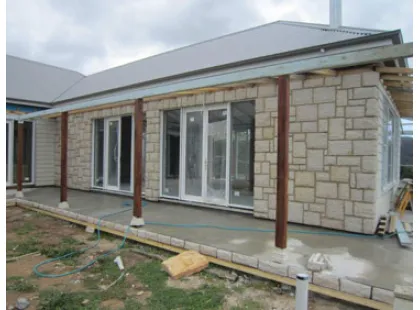 Application of light beige limestone flagstones in private villa