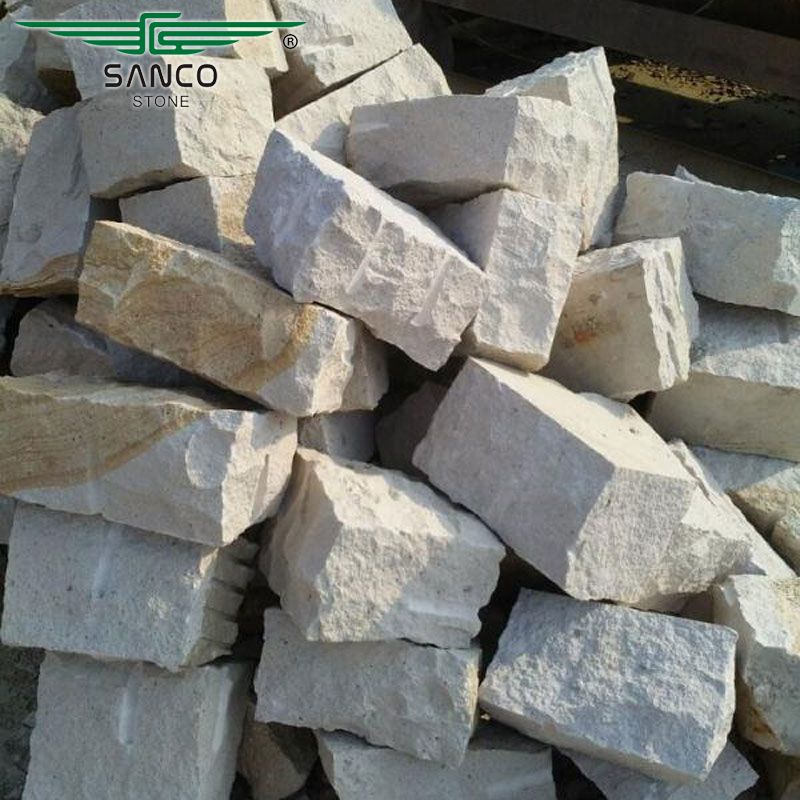 White Limestone Natural Split Garden Wall Blocks