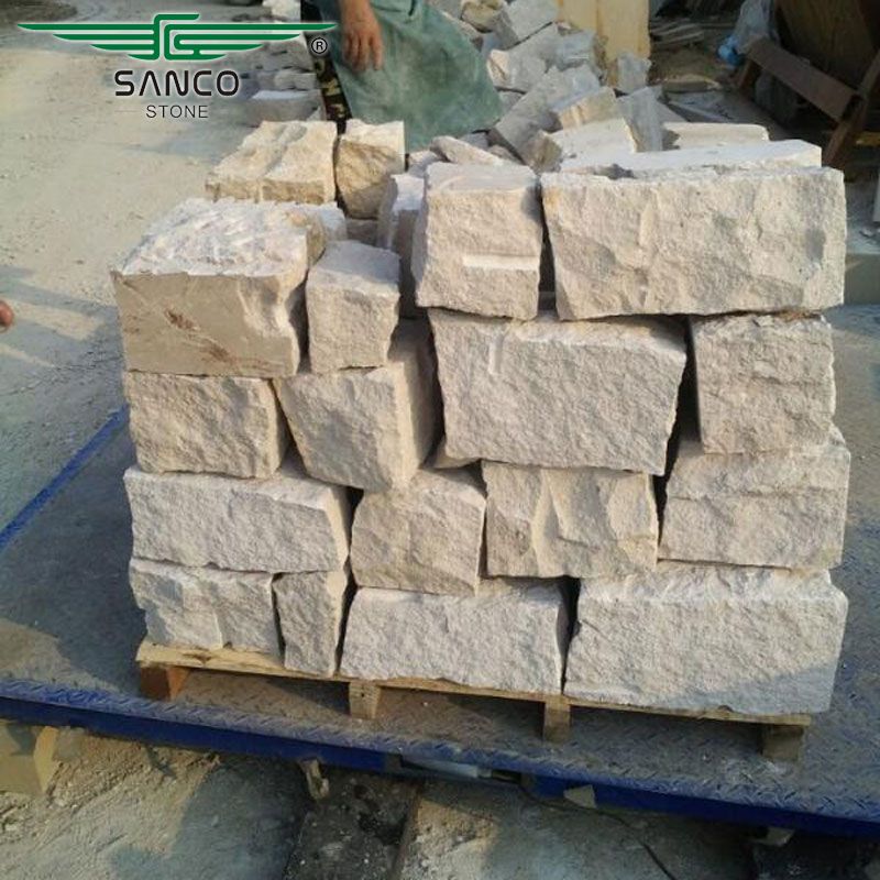 White Limestone Natural Split Garden Wall Blocks