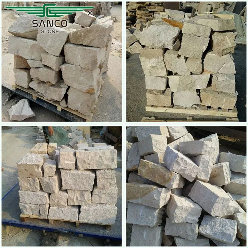 White Limestone Natural Split Garden Wall Blocks