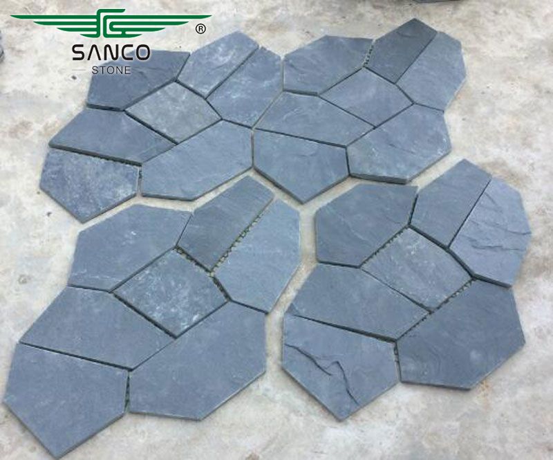 Black Slate Tiles Irregular Flagstone