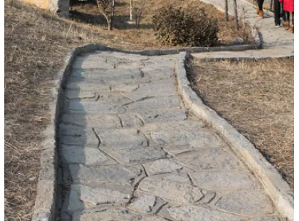 A Path in Park Paved with Natural Limestone