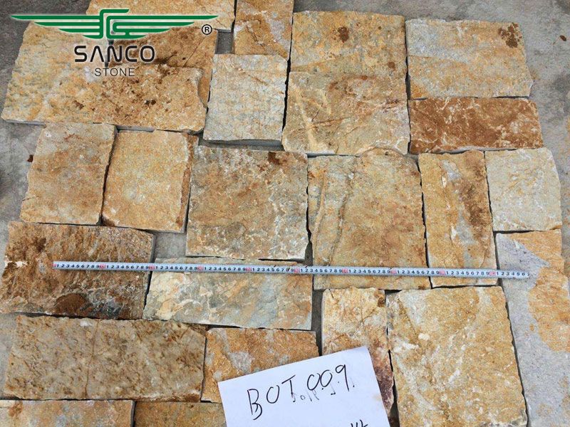 China Yellow Quartzite Loose Ledge Stone