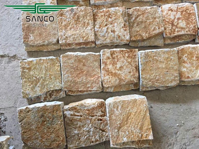 China Yellow Quartzite Loose Ledge Stone