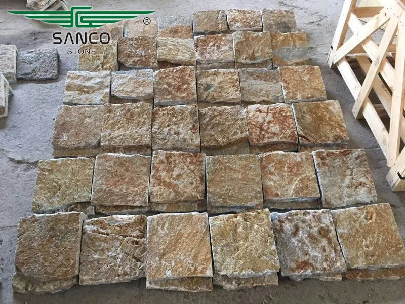 China Yellow Quartzite Loose Ledge Stone