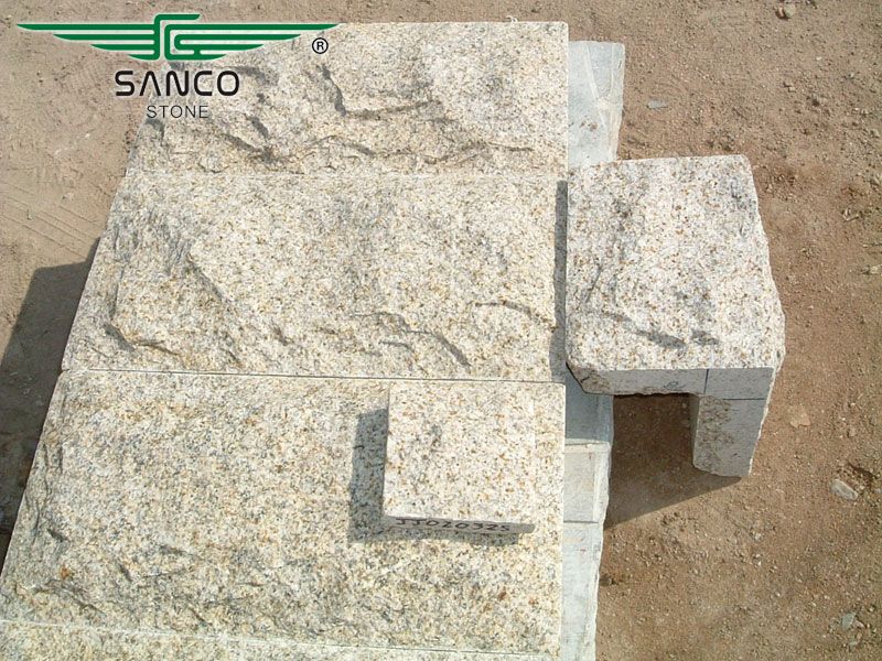 G350 Yellow Granite Mushroom Wall Stone Cladding