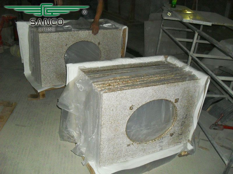 Shandong Yellow Rust Granite Washroom Countertops