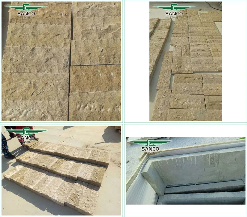 Yellow Wooden Sandstone Cladding Mushroom Surface