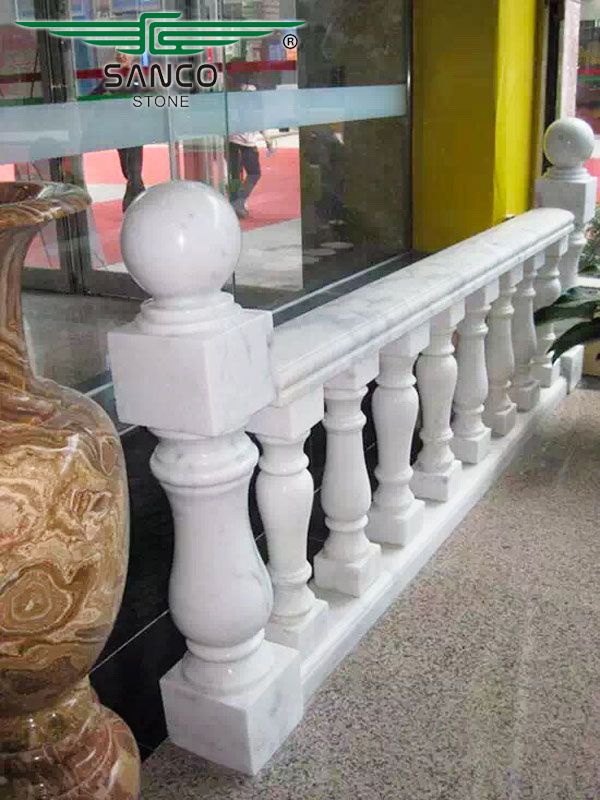 High Quality Indoor White Marble Railings