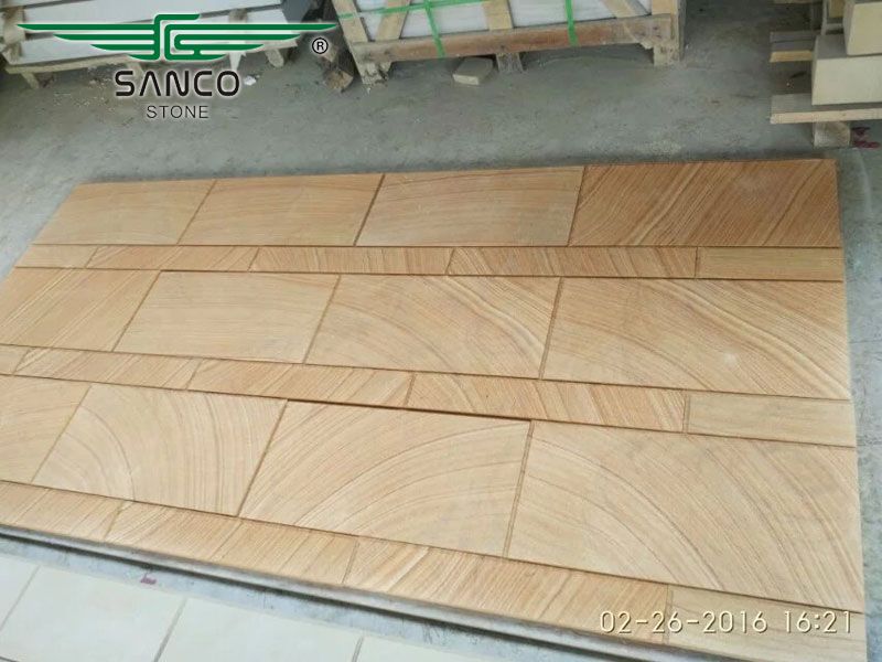 Hot Sale Teak Wood Sandstone Wall Cladding