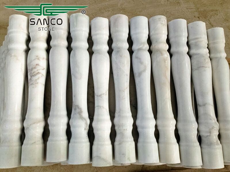 High Quality Indoor White Marble Railings