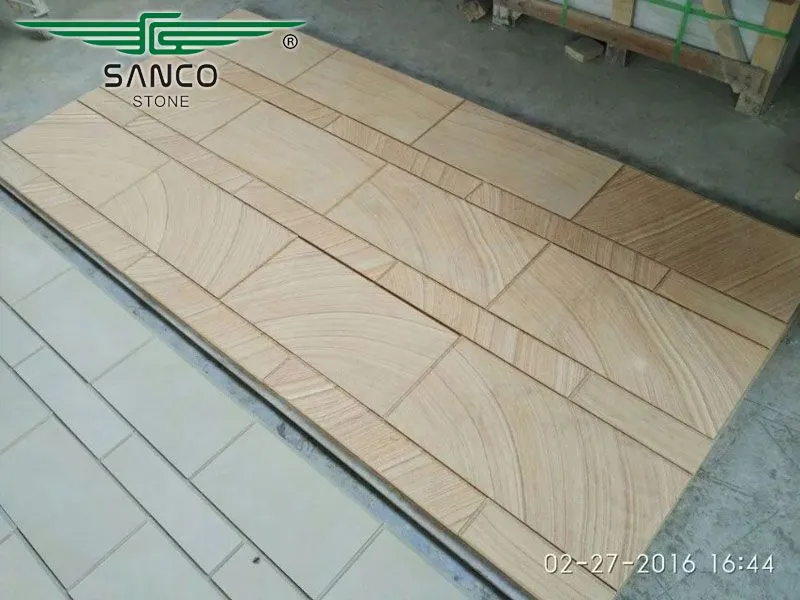 Hot Sale Teak Wood Sandstone Wall Cladding